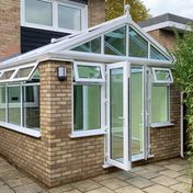 Edwardian conservatory with gable roof